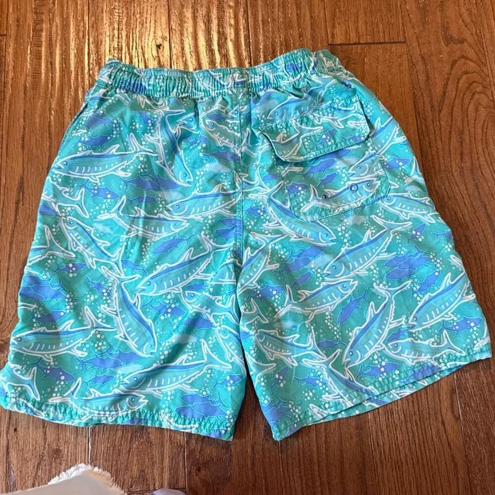 Vineyard Vines boys fish print swim trunks large (16)